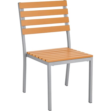 Global Industrial Stackable Outdoor Dining Armless Chair, Tan, 4PK 436986TN